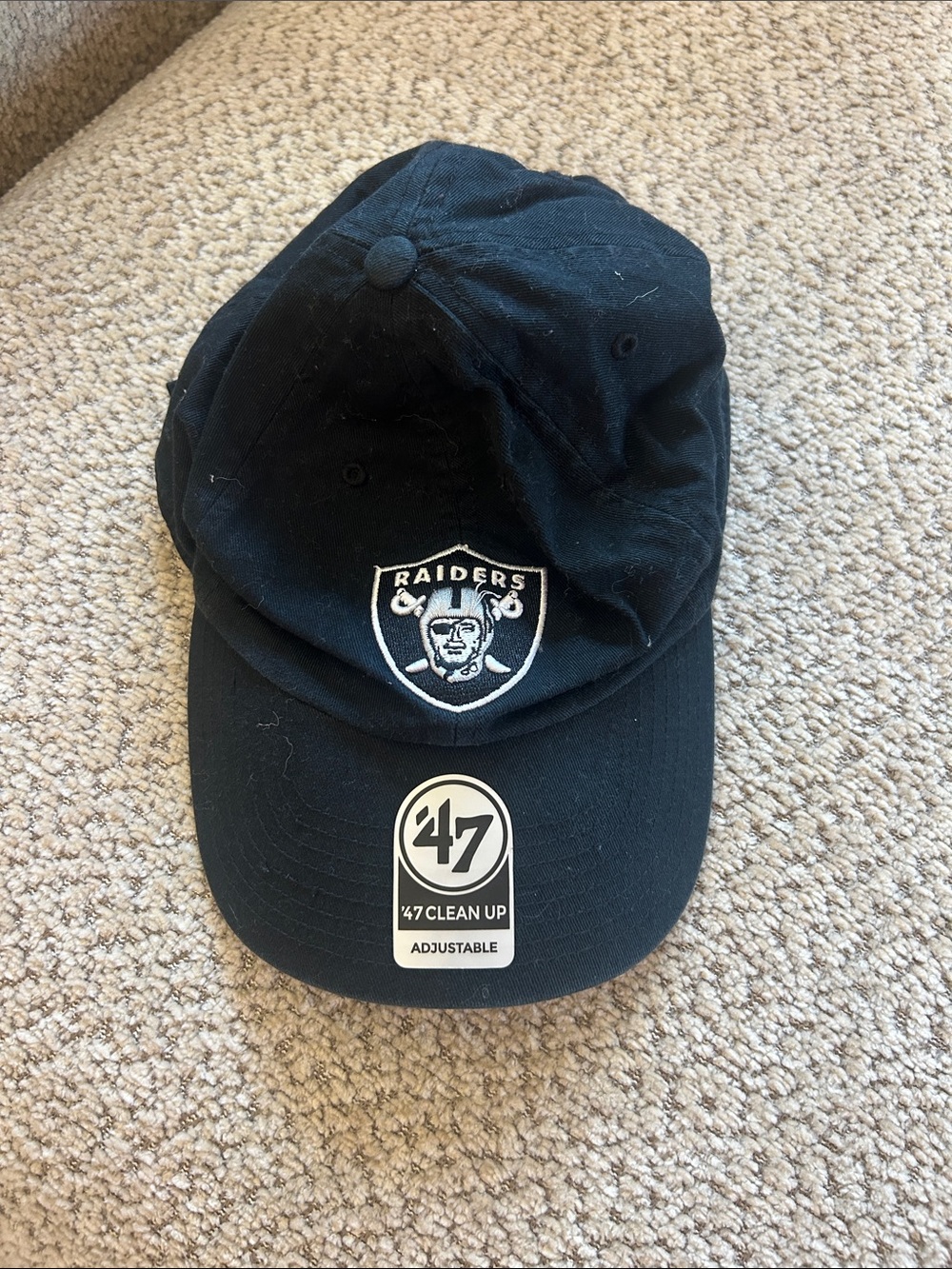 47 Black Raiders Logo Clean Up Cap